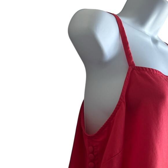 Y2K Cremieux Women Top Red Lyocell Camisole Satiny Layer Coquette Festival Retro - Picture 6 of 10
